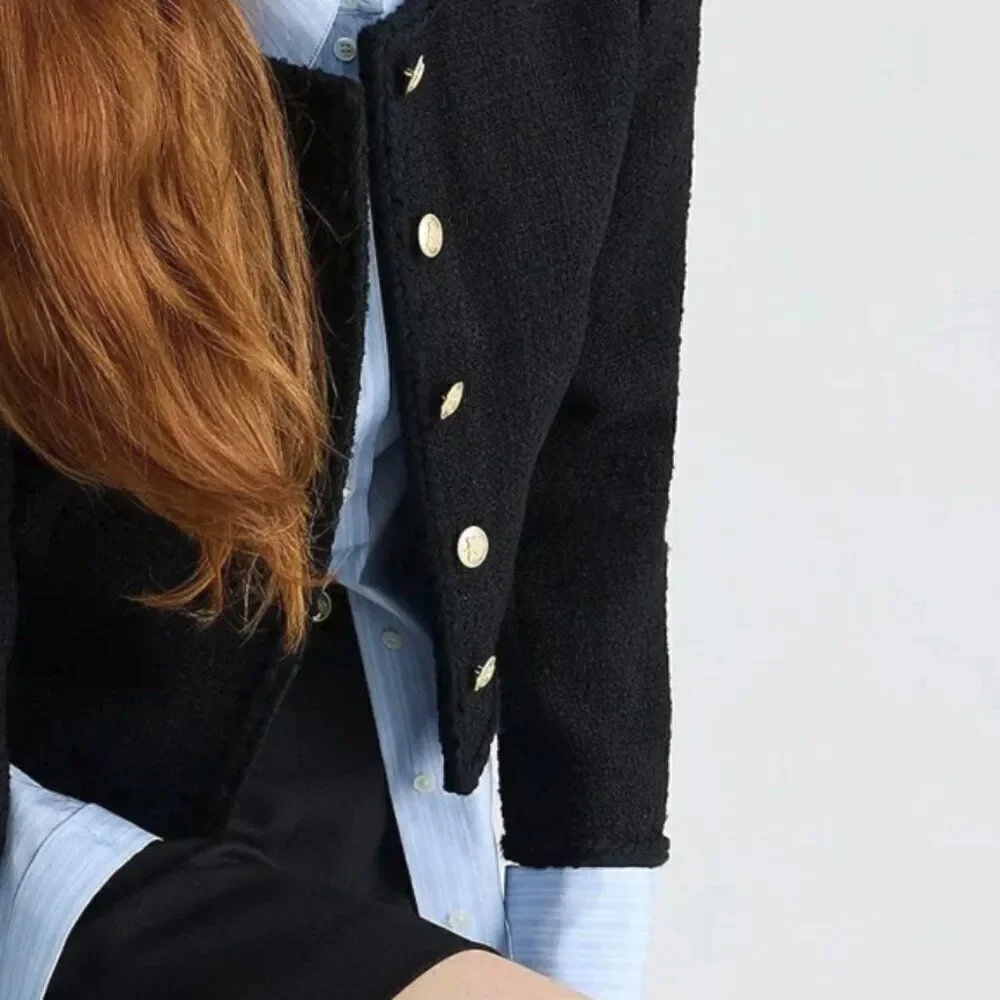 J.Crew Louisa Lady Jacket In Maritime Tweed Blazer Women's 00P Black BU036 NWT